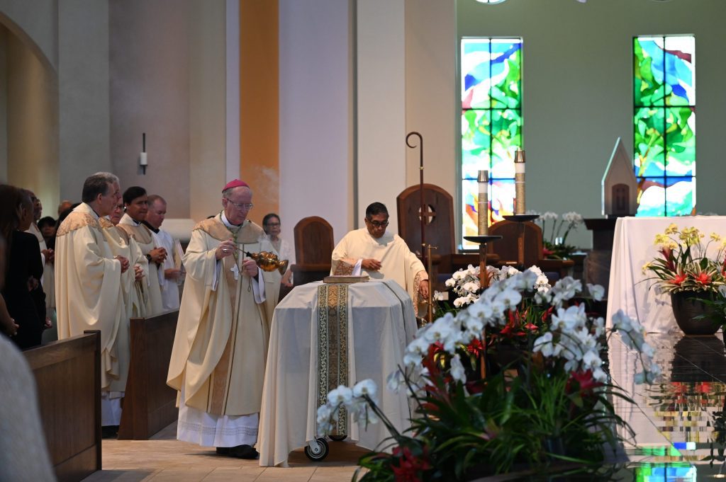 St. James Cathedral Funeral with flowers